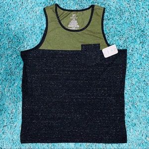 HEATHER GREEN / CHARCOAL TANK TOP